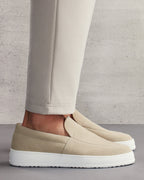 Men's Slip-On Loafers with Suede-Like Texture on Thick Sole