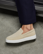 Men's Slip-On Loafers with Suede-Like Texture on Thick Sole
