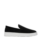 Men's Slip-On Loafers with Smooth Upper on Contrasting White Sole