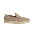 Men's Slip-On Loafers with Smooth Upper on Contrasting White Sole