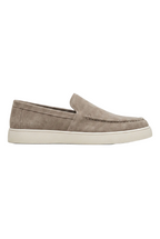 Men's Slip-On Loafers with Smooth Upper on Contrasting White Sole