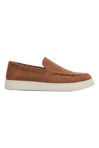 Men's Slip-On Loafers with Smooth Upper on Contrasting White Sole