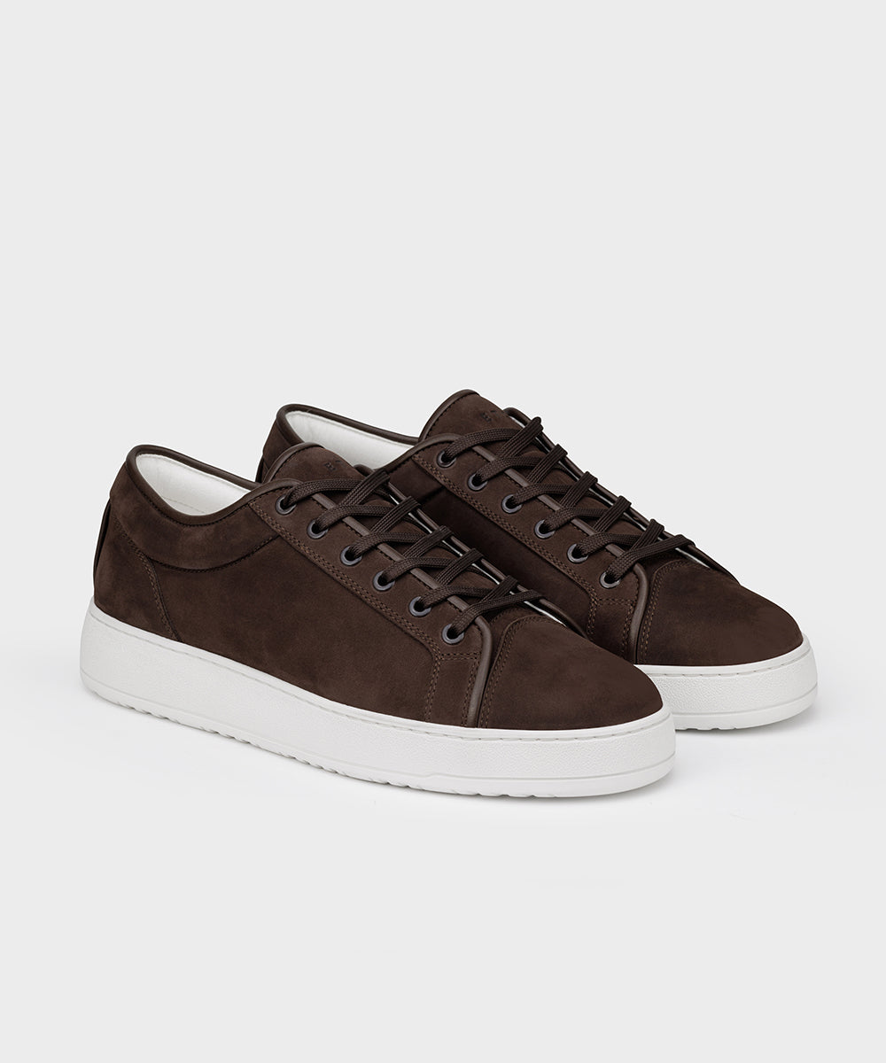 Męskie Sneakersy Niskie o Fakturze Imitującej Zamsz ze Sznurowaniem