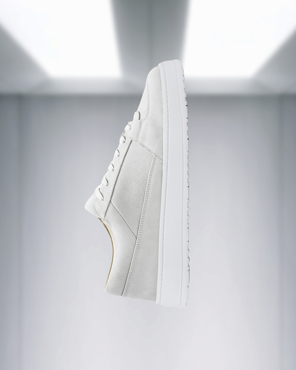 Męskie Sneakersy Niskie z Panelową Cholewką o Fakturze Imitującej Zamsz