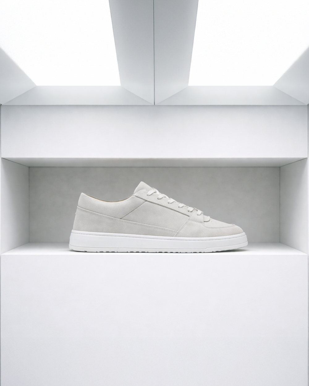 Męskie Sneakersy Niskie z Panelową Cholewką o Fakturze Imitującej Zamsz