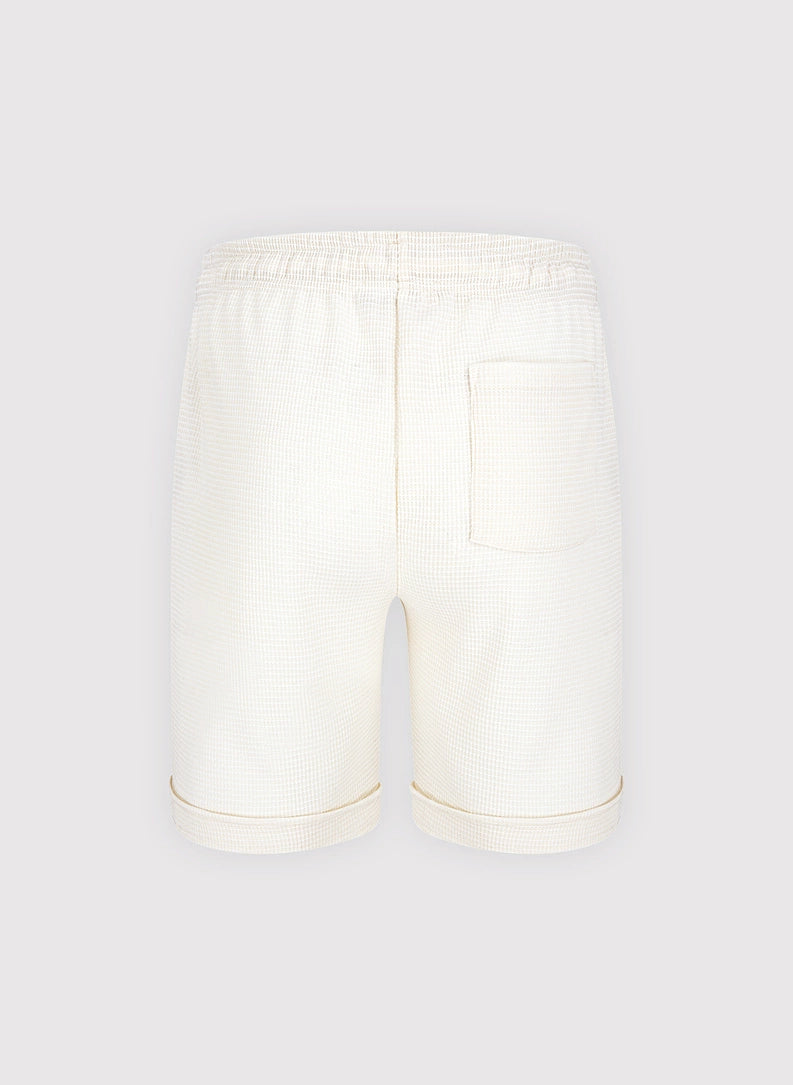Men's knit shorts with an elastic drawstring at the waist