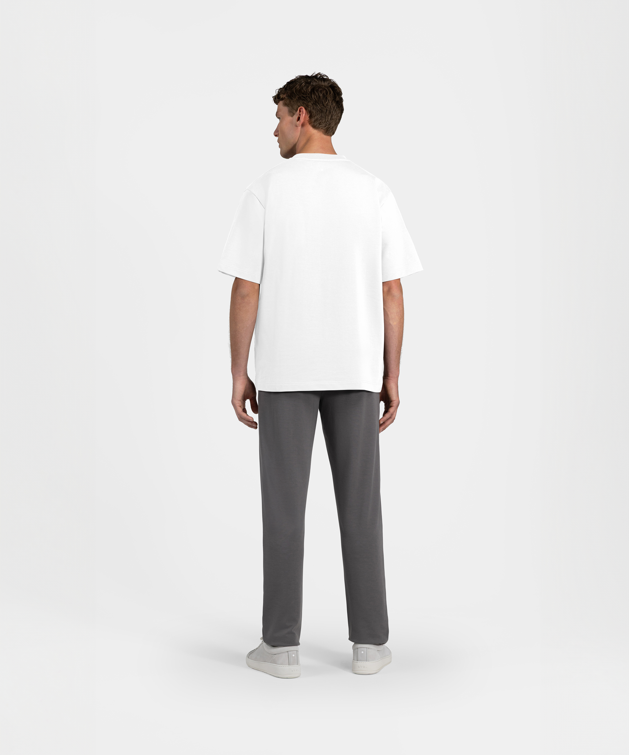 Men's Oversized T-shirt with Dense Texture and Reinforced Collar