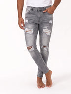 Męskie jeansy skinny – dolna część z przodu, drugi wariant