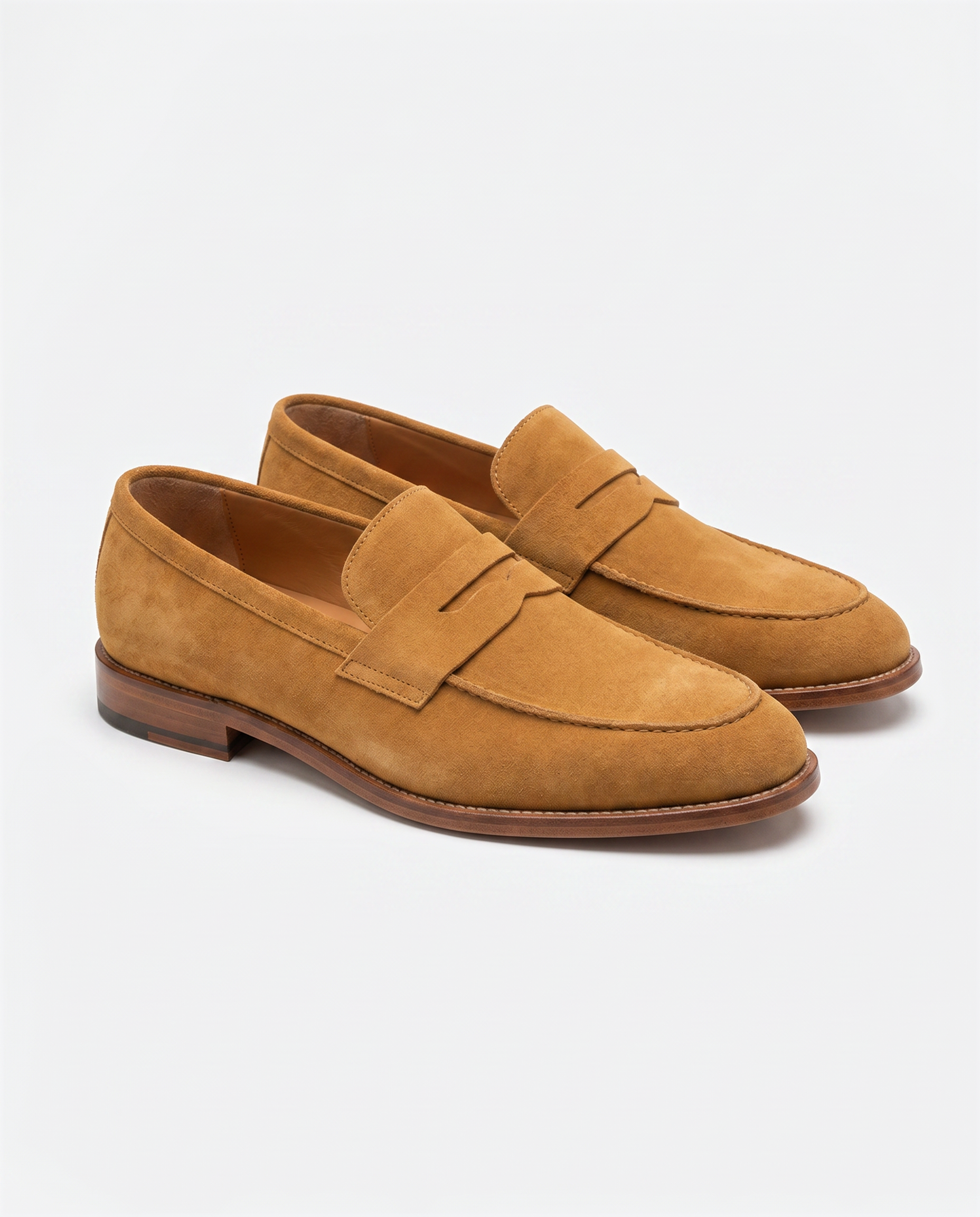 Męskie mokasyny zamszowe camel - przód