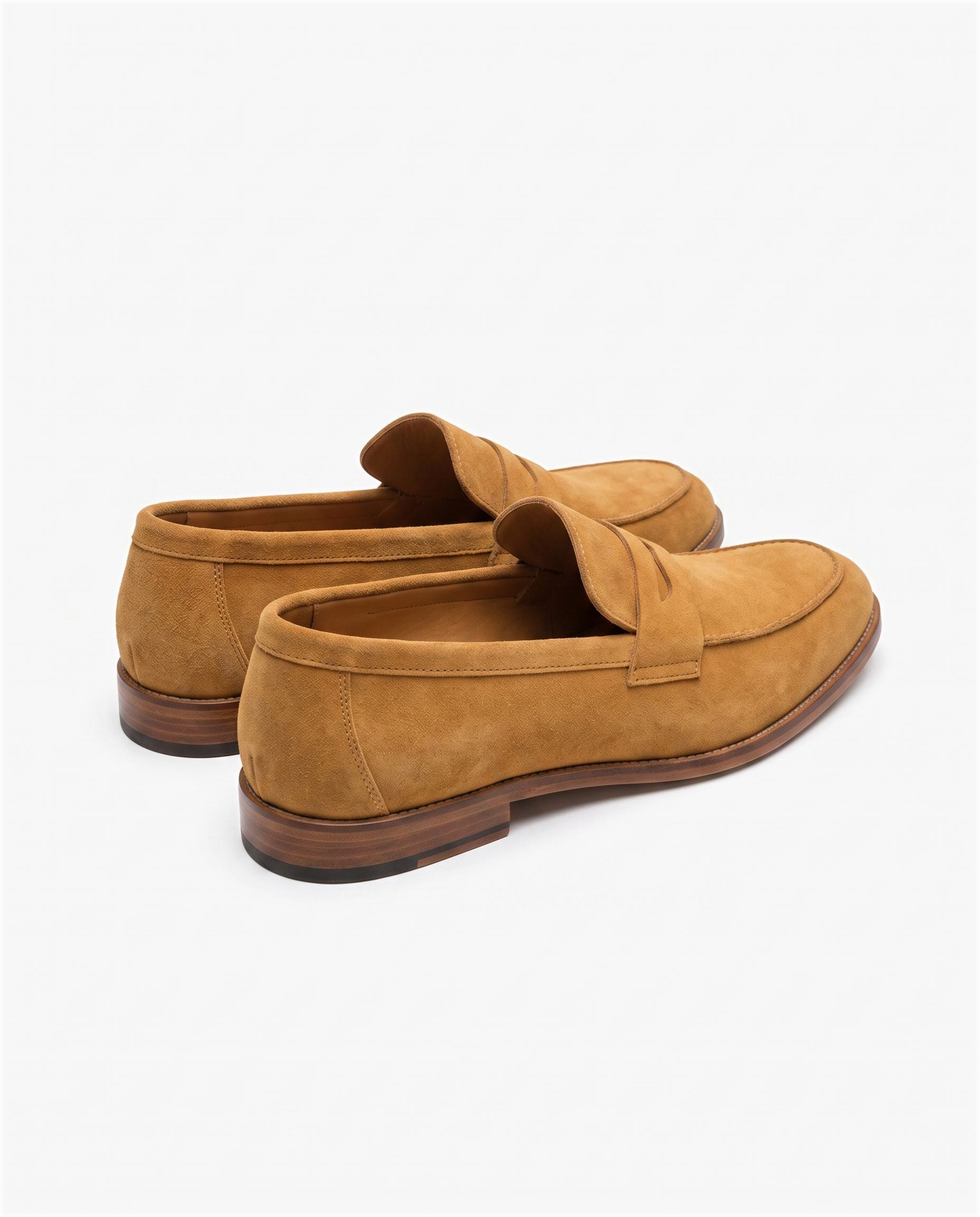Męskie mokasyny zamszowe camel - tył