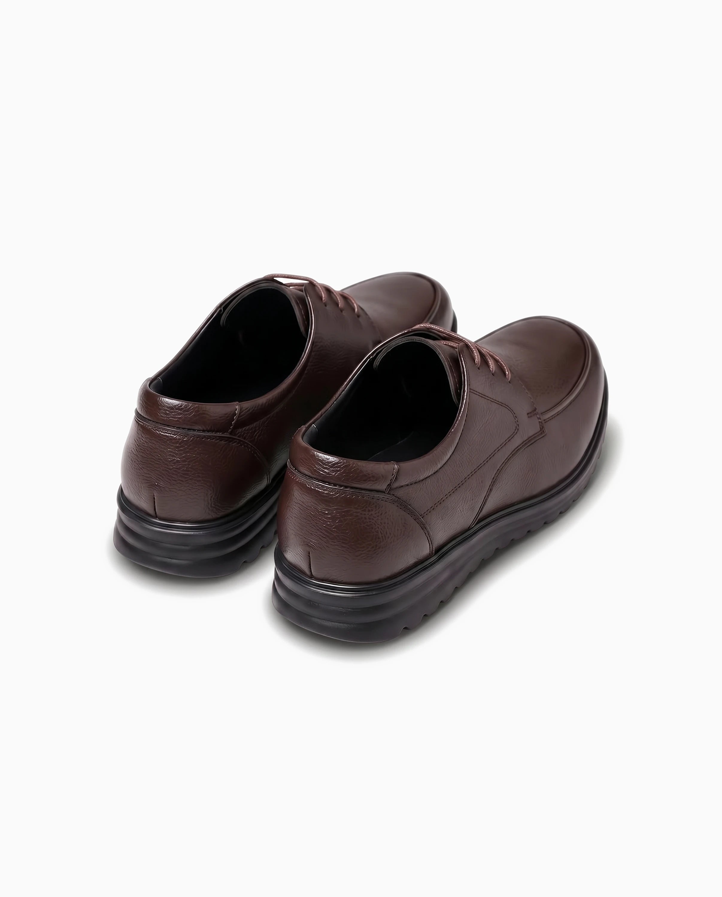 Męskie skórzane sneakersy brązowe - tył