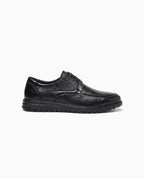 Męskie skórzane sneakersy czarne - bok