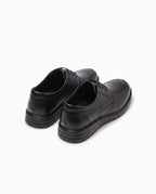 Męskie skórzane sneakersy czarne - tył
