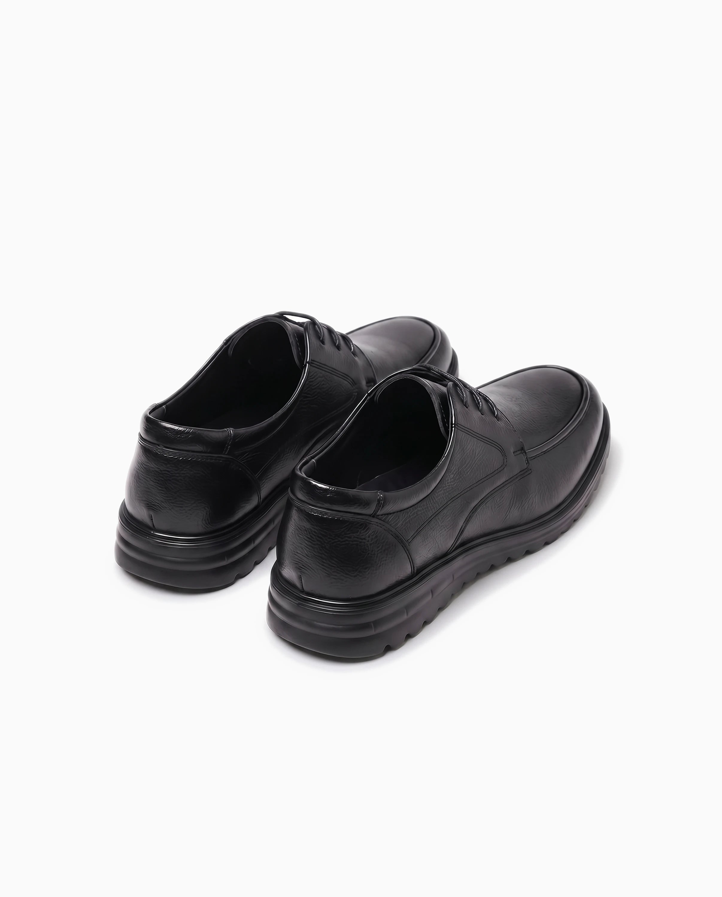 Męskie skórzane sneakersy czarne - tył
