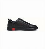 Męskie Sneakersy z Gładką Cholewką i Panelem w Drobną Kratę 1