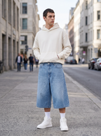 Męskie szorty jeansowe jasnoniebieskie - stylizacja