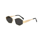 Women's sunglasses with a geometric frame and metal construction