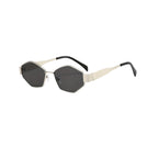 Women's sunglasses with a geometric frame and metal construction