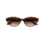 Women's sunglasses with a rounded frame and thick construction