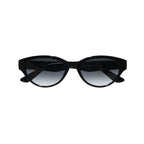 Women's sunglasses with a rounded frame and thick construction