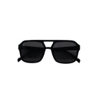 Unisex aviator sunglasses with wide black lenses