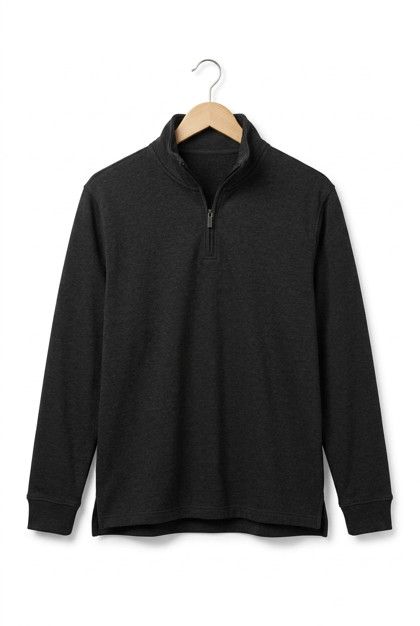 Sweter męski z suwakiem pod szyją