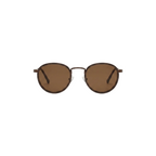 Unisex sunglasses with a wide flat frame and blue lenses