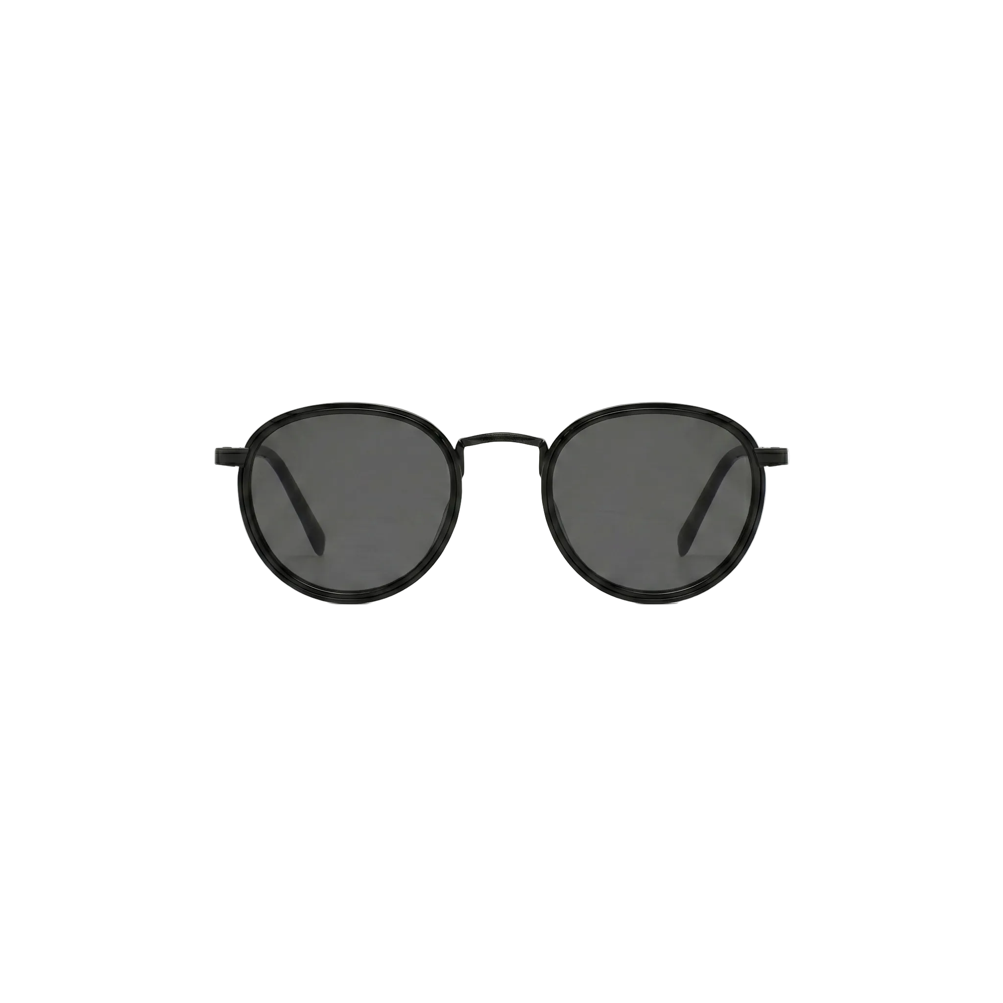 Unisex sunglasses with a wide flat frame and blue lenses