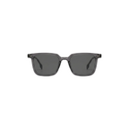 Unisex sunglasses with a wide flat frame and blue lenses