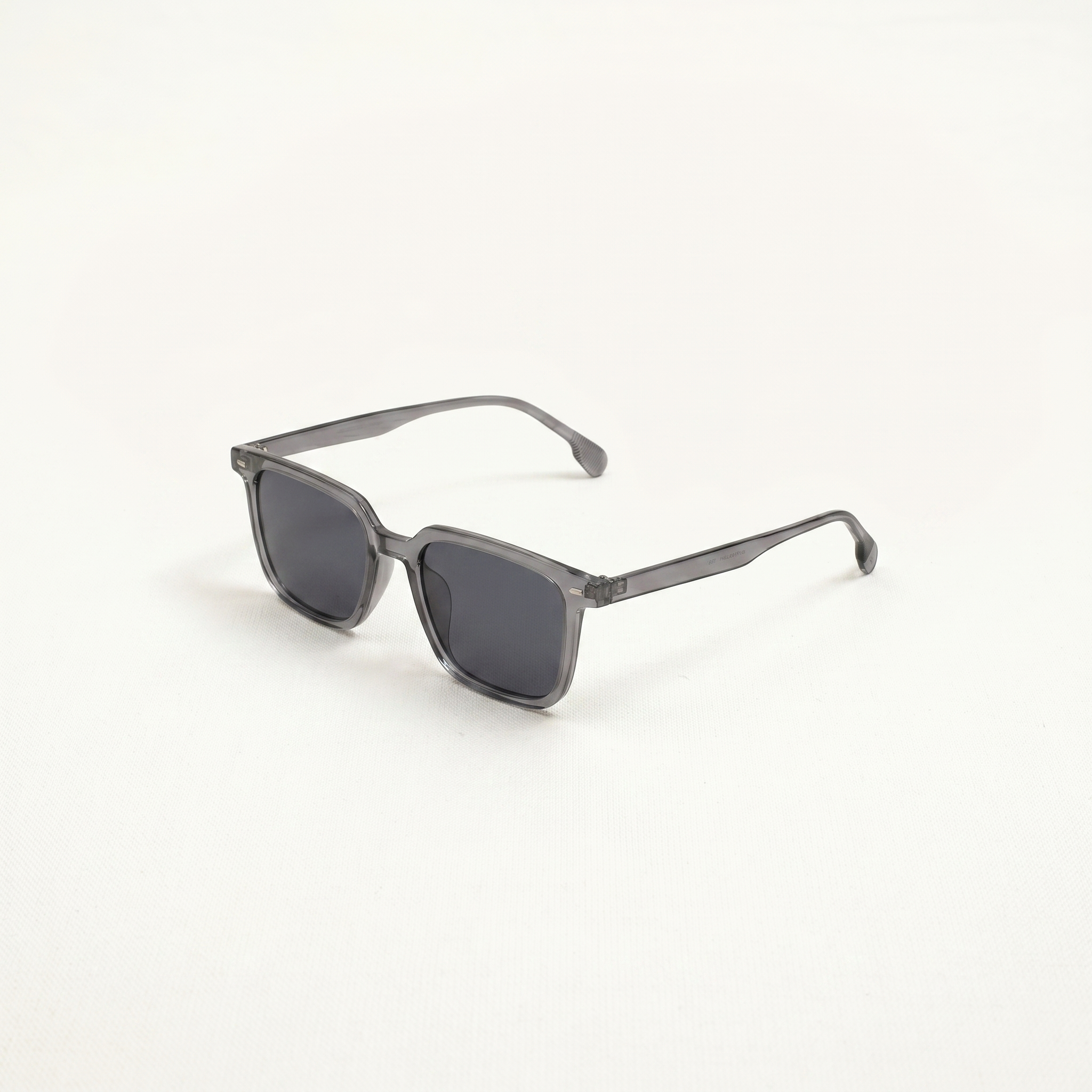 Unisex sunglasses with a wide flat frame and blue lenses