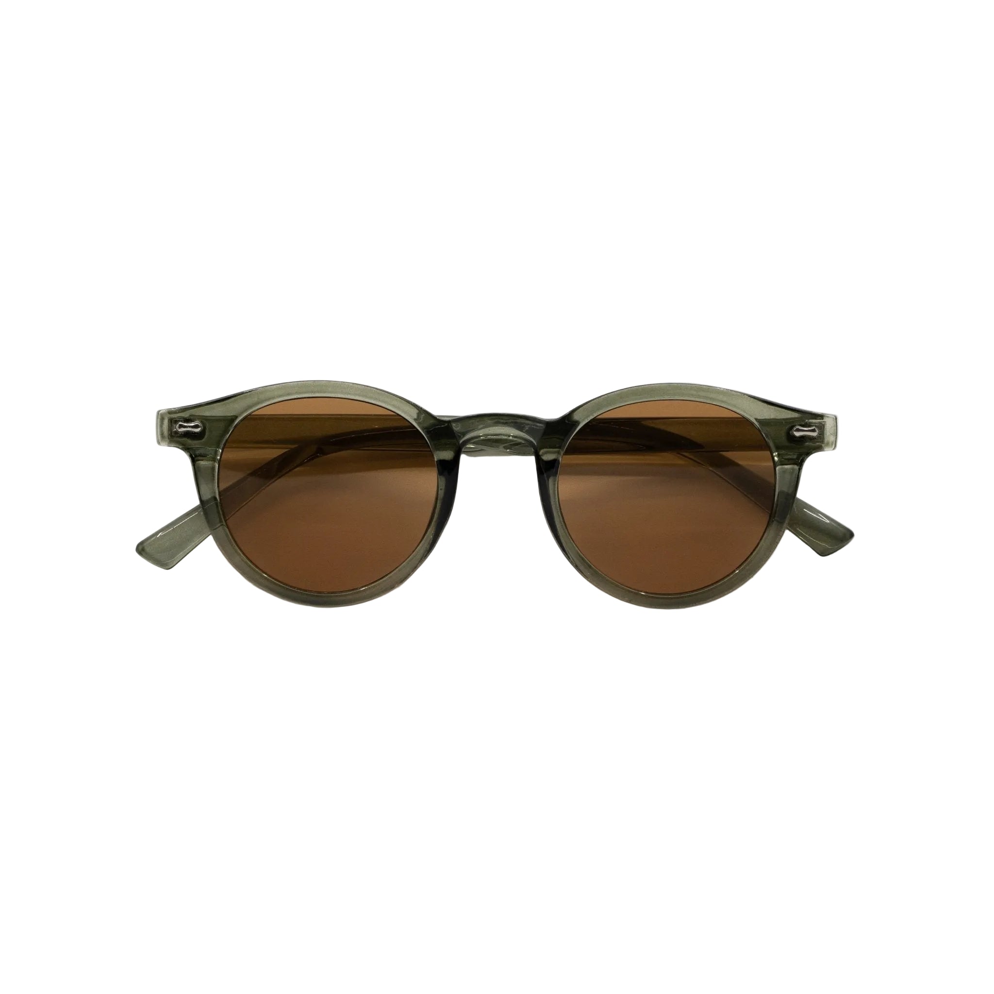 Unisex Okulary Przeciwsłoneczne Okrągłe z Brązowymi Szkłami 1