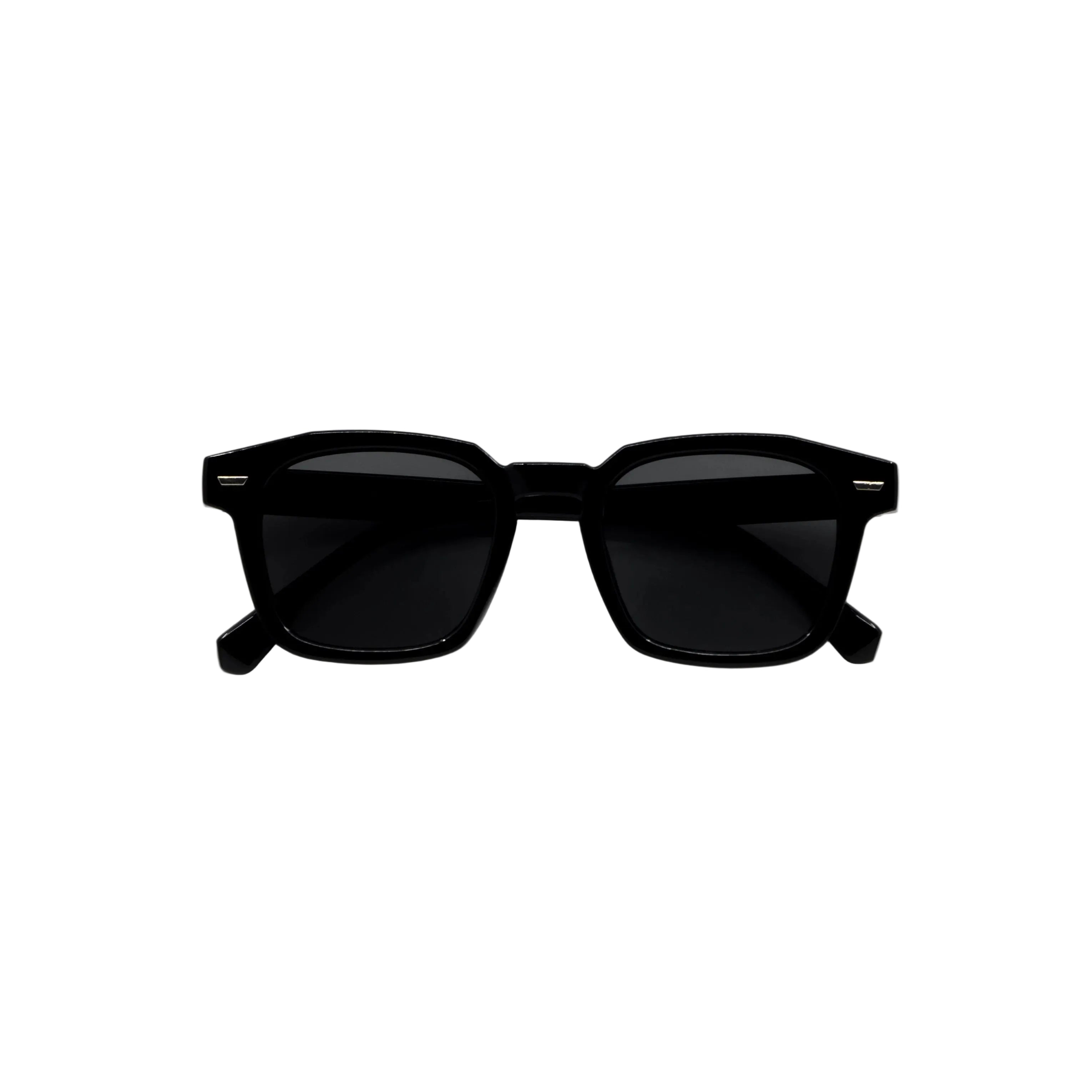 Unisex Okulary Przeciwsłoneczne z Grubą Oprawką i Czarnymi Szkłami 1