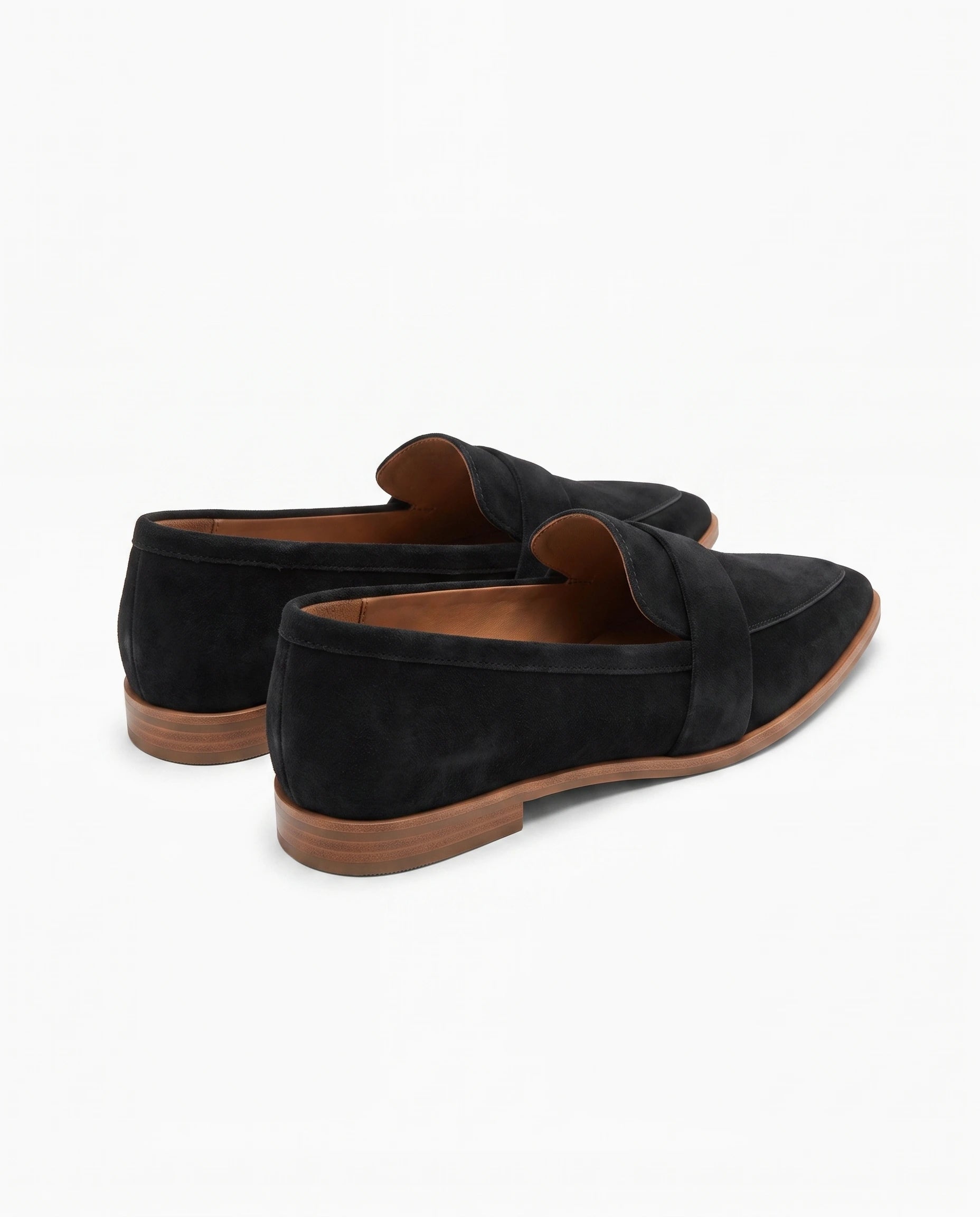 Damskie Mokasyny Zamszowe w Szpic z Paskiem na Niskim Obcasie 7