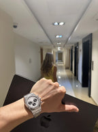 Męski Zegarek Chronograf z Ośmiokątnym Bezelem na Bransolecie 10