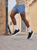 Męskie Sneakersy Wsuwane z Dzianiny na Grubej Białej Podeszwie 8